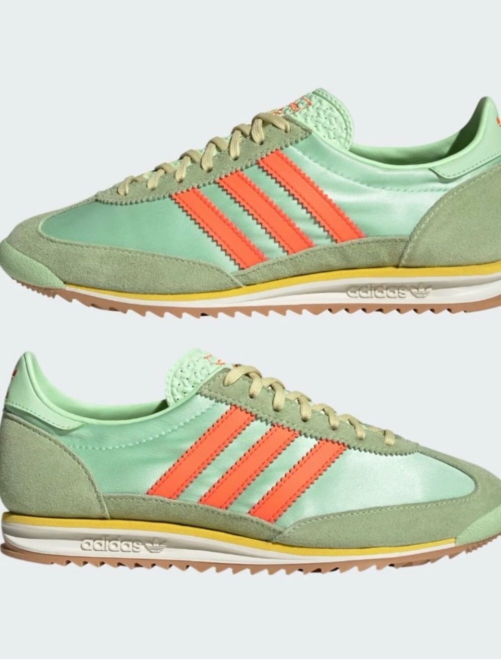 NWT Adidas SL 72 OG Semi Green Spark & Solar Orange Colorway Women’s  11 Suede